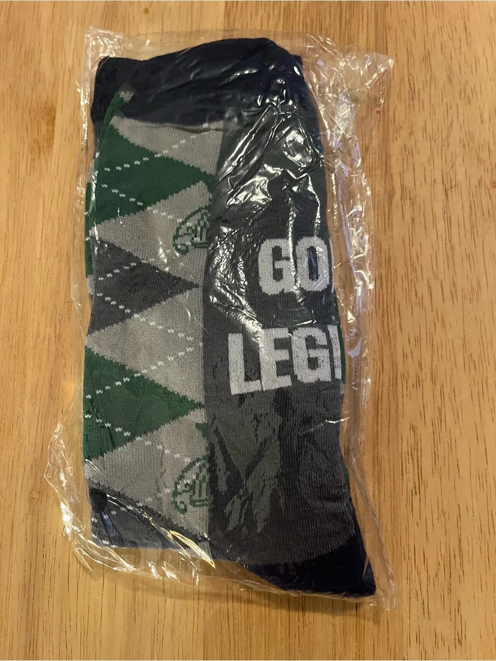 Golf Legend Argyle Crew Socks - Gray & Green
